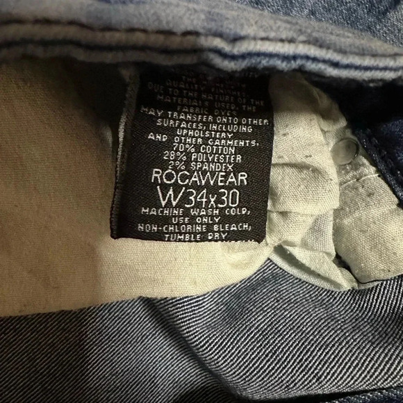 Rocawear Men’s Hip Hop Y2K Urban Streetwear Blue Jeans Tag Size 34x30 - Picture 3 of 11